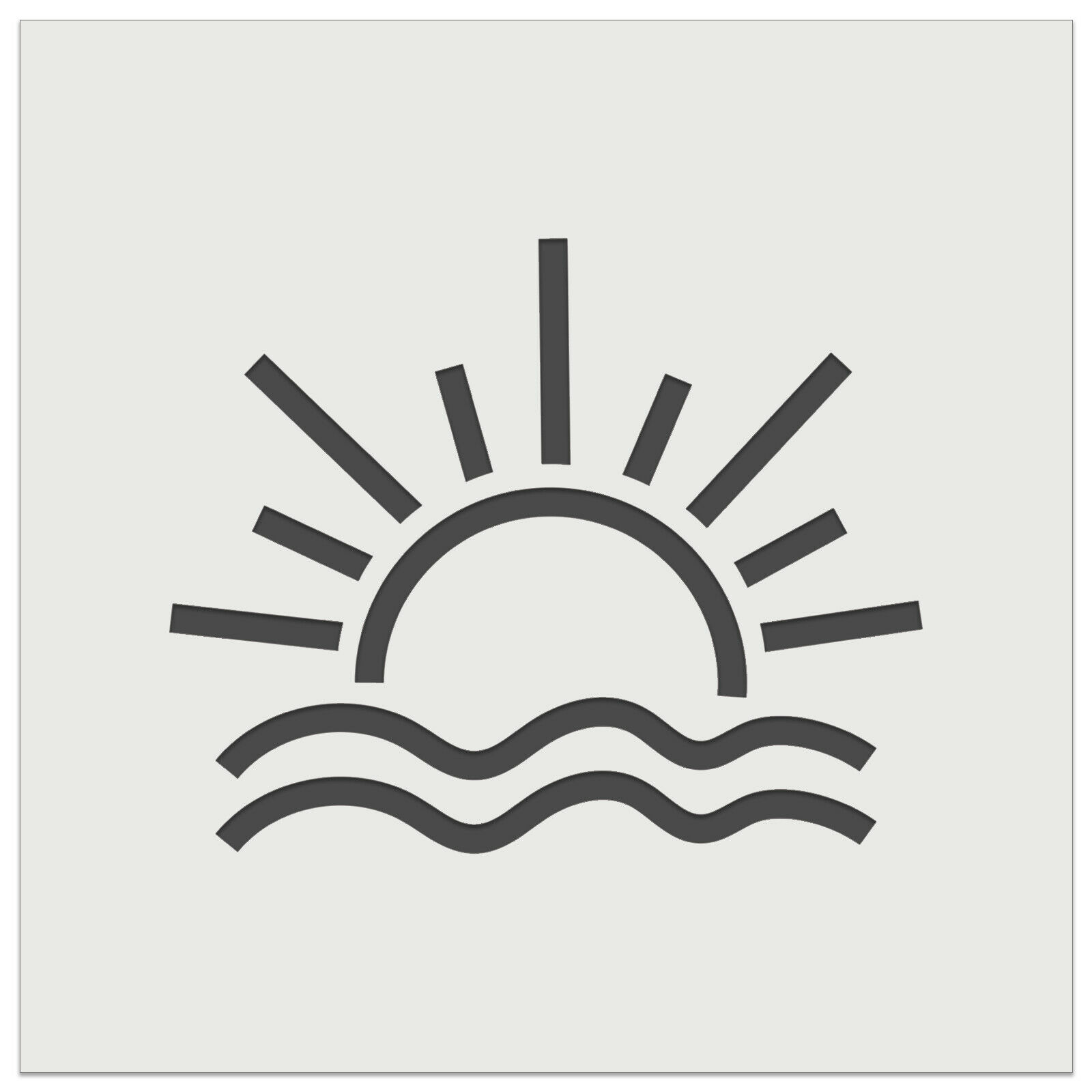 Sun and Waves Sunrise Sunset Wall Cookie DIY Craft Reusable Stencil